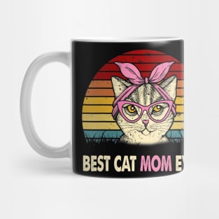Vintage Best Cat Mom Ever T Shirt Cat Mama Mother Gift Women Mug